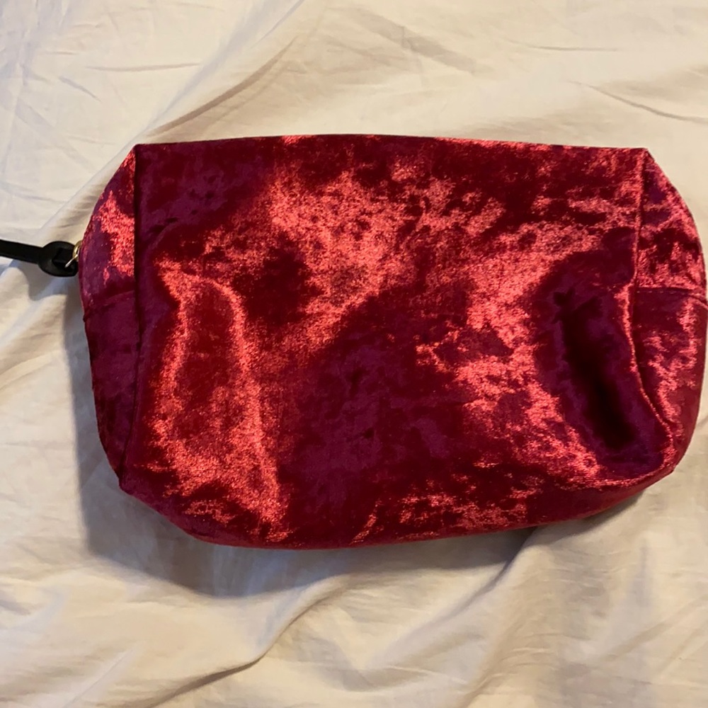 Crushed velvet cosmetic bag